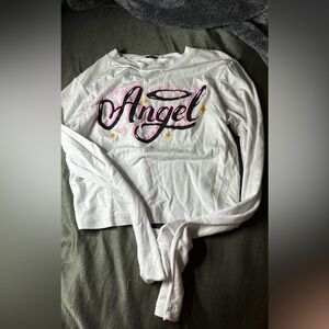 White long sleeve crop top